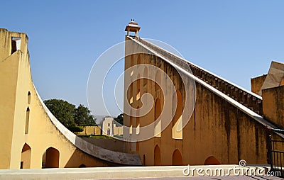 World largest sundial at Jantar mantar observatory Jaipur Rajasthan India Stock Photo