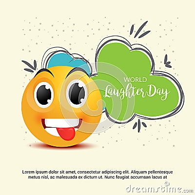 World Laughter Day. Cartoon Illustration