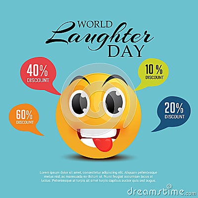 World Laughter Day. Cartoon Illustration