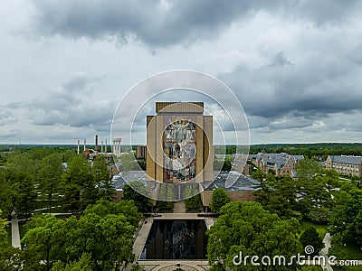 World Of Life Mural, Touchdown Jesus, On The Campus Of Notre Dame University Editorial Stock Photo