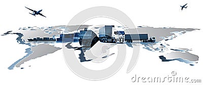 Transportation, import-export and logistics concept, Stock Photo