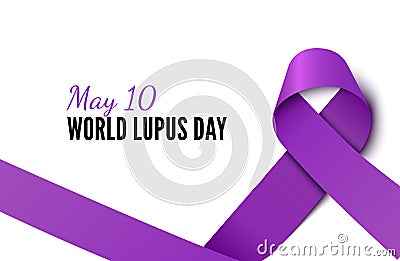 World Lupus Day ribbon realistic vector banner template Vector Illustration