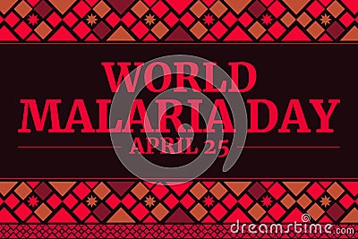 World Malaria Day backdrop with alarming red color and shapes, typography in the center. Stock Photo