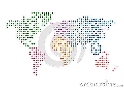 World map abstract mosaic dotted vector illustration Vector Illustration