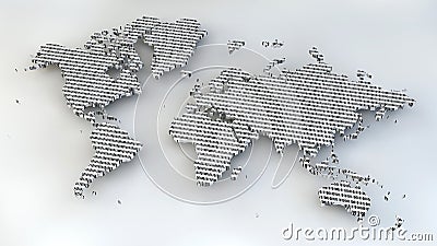 World map with binary numbers as texture Stock Photo