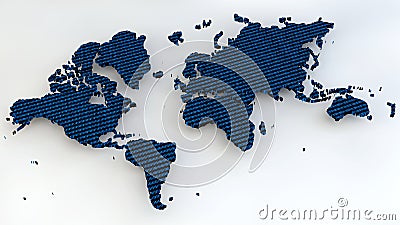 World map with binary numbers as texture Stock Photo