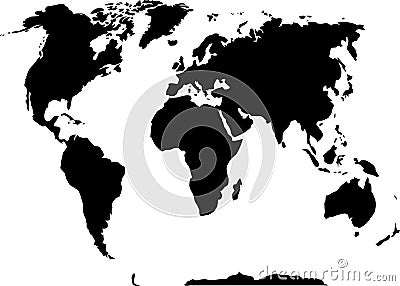 World map black and white Vector Illustration