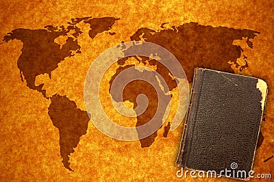 World map and book Stock Photo