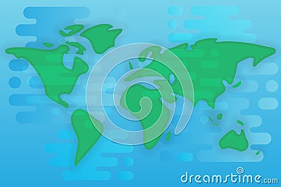 World map cartoon flat illustration Vector Illustration