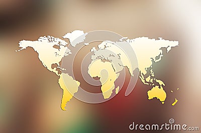 World map with colored gradient background Stock Photo