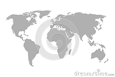 World Map, continents of the planet. Globe similar worldmap icon - vector Stock Photo