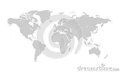 World map with countries borders Vector Illustration