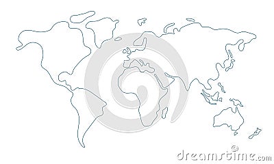 World map in doodle style Vector Illustration