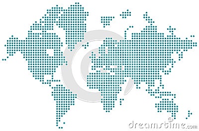 World map dotted isolated vector Vector Illustration