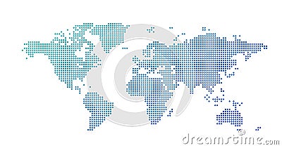 World map dotted style, vector illustration isolated on white background Cartoon Illustration