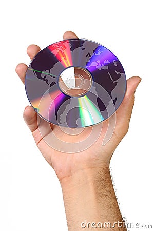 World map and DVD Stock Photo