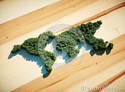 World map forest concept. Stock Photo