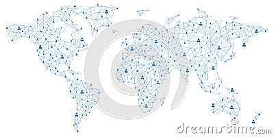 World Map - Global Human Business Connection Stock Photo