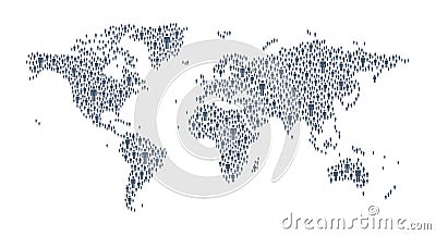 World Map - Global Human Connection Stock Photo