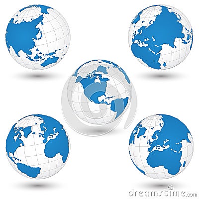 World Map and Globe Detail Vector Illustration Vector Illustration