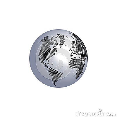 World map globe Vector Illustration