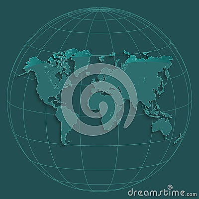 World map globus petroleum color Vector Illustration
