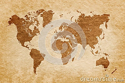 World map on grunge background Stock Photo