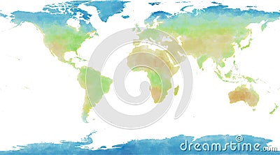 World map, hand drawn, illustrated brushstrokes Stock Photo