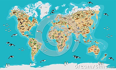 World Map highly detailed Vector Illustration