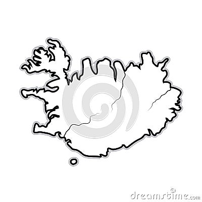 World Map of ICELAND: Iceland, Scandinavia, North Europe, Atlantic Ocean. Geographic chart. Vector Illustration