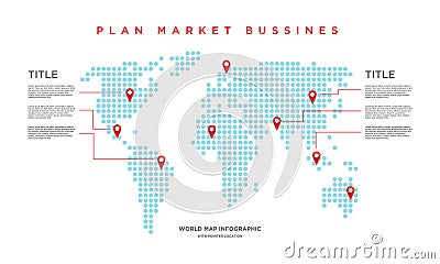 World map market business infographic. Vector Illustration