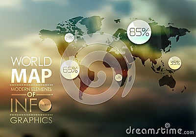World Map and Information Graphics Vector Illustration