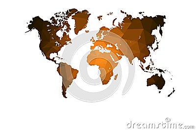 world map with low poly gradient style isolated with white background Stock Photo