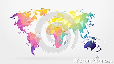 World map low poly. Vector Vector Illustration