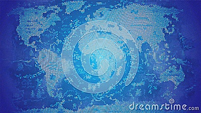 World map mosaic blue Stock Photo