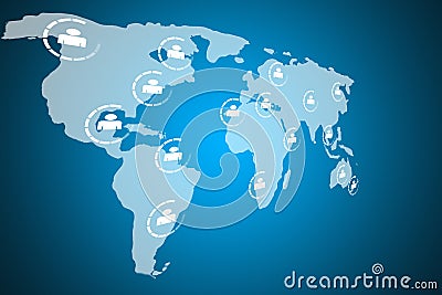 World map networks Stock Photo