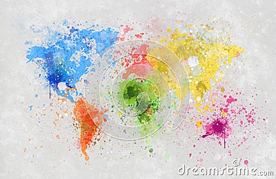 World map painting Stock Photo