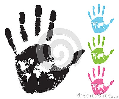 World Map in palm Stock Photo