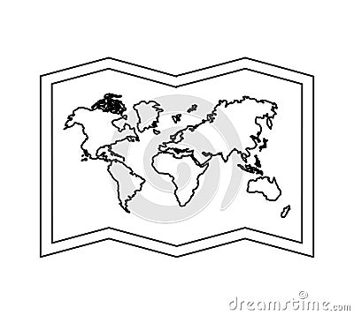 World map paper geography icon Vector Illustration