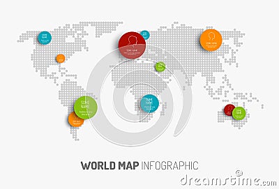 World map with pointer marks Vector Illustration