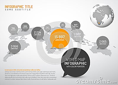 World map with pointer marks Vector Illustration