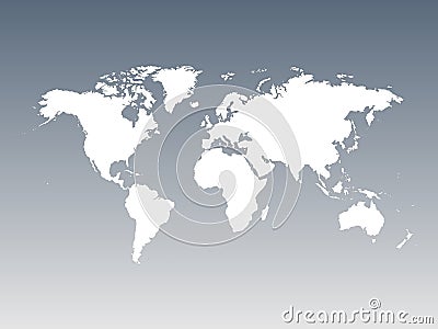 World map with shilhouette of shadows over blue background Stock Photo