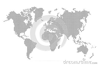 World map. Simple flat dot. Worldmap dotted global. Globe point. World maps circle. Worldwide continents isolated on white backgro Vector Illustration