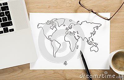 World map sketch Stock Photo