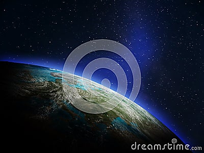 World map from space Stock Photo