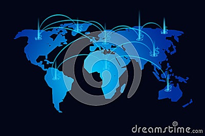 World map stock market background Stock Photo