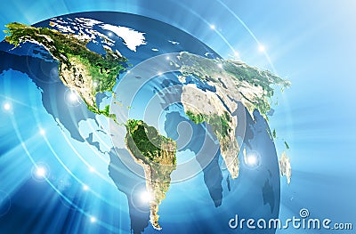 World map on a technological background. Best Internet Concept of global business. Elements of this image furnished by Stock Photo