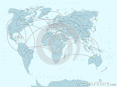 World map, travel location Vector Illustration