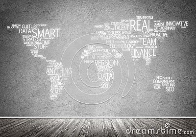 World map in typography Stock Photo