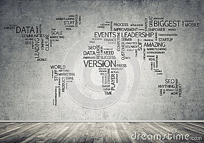 World map in typography Stock Photo